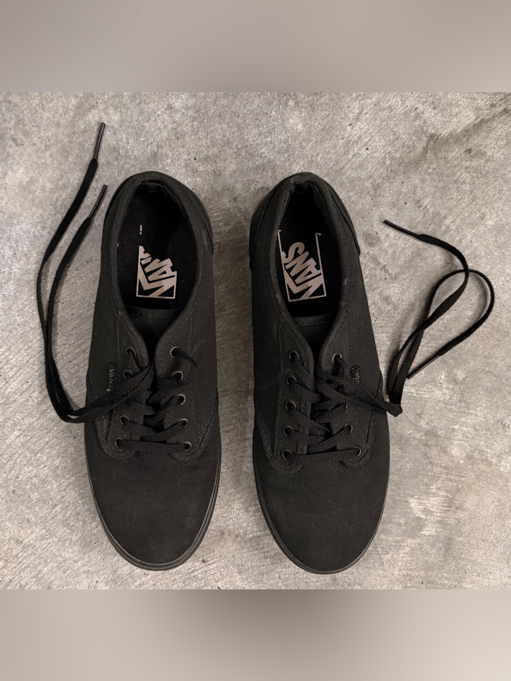 Vans Authentic Triple Black Sneakers Women’s Size 6.5 Canvas Lace Up Shoes